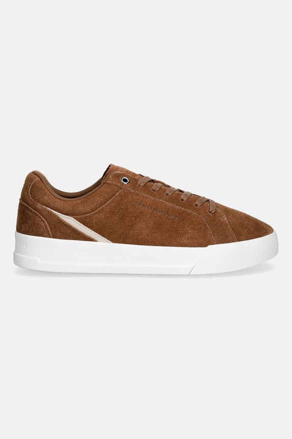 Tommy Hilfiger TH COURT PREMIUM SUEDE tenisice za muškarce od brušene kože FM0FM05880 smeđa AW26