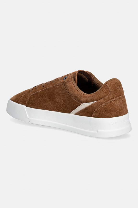 Obuća Tommy Hilfiger TH COURT PREMIUM SUEDE tenisice za muškarce od brušene kože FM0FM05880 smeđa