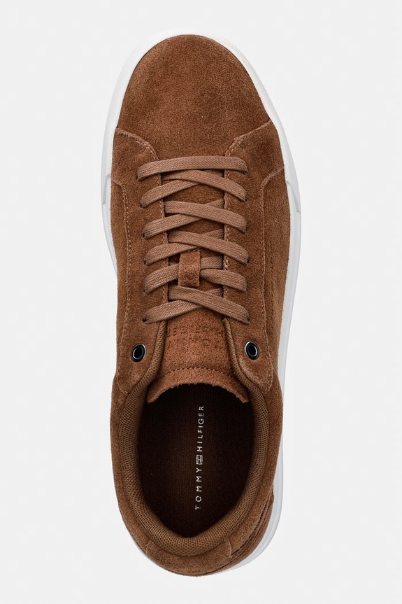 Tommy Hilfiger TH COURT PREMIUM SUEDE tenisice za muškarce od brušene kože smeđa FM0FM05880