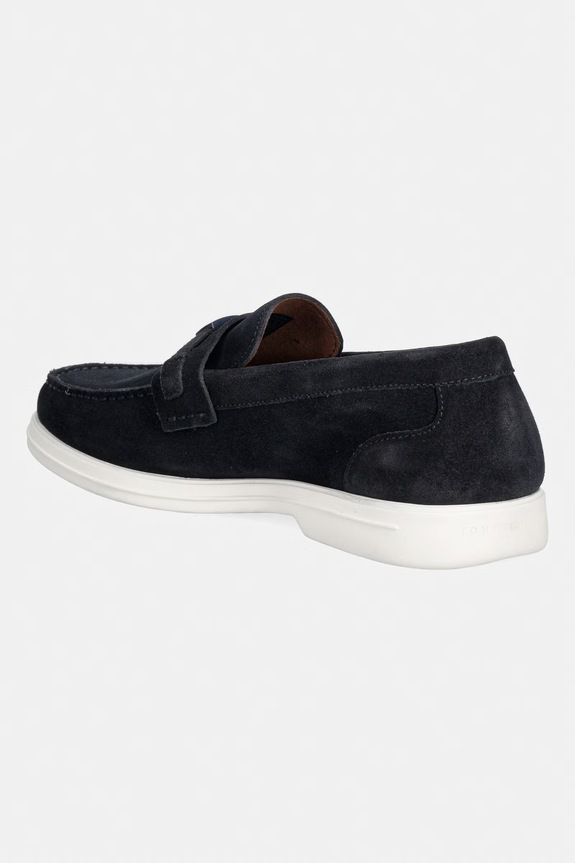 Obuća Tommy Hilfiger mokasinke za muškarce od brušene kože LIGHT SUEDE FLAG HARDWARE LOAFER FM0FM05897 mornarsko plava