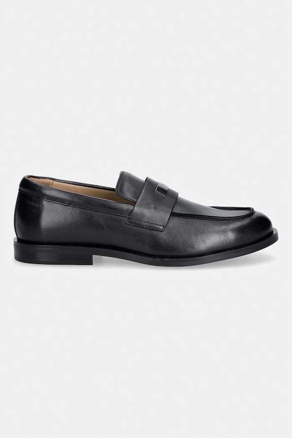 Calvin Klein μοκασίνια Ανδρικά δερμάτινα ESS RUBBER LOAFER HW PLAQ VA LTH HM0HM02177.0GJ μαύρο AW26