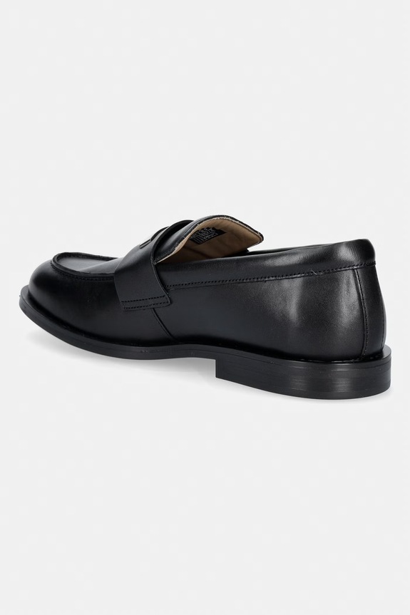 Παπούτσια Calvin Klein μοκασίνια Ανδρικά δερμάτινα ESS RUBBER LOAFER HW PLAQ VA LTH HM0HM02177.0GJ μαύρο