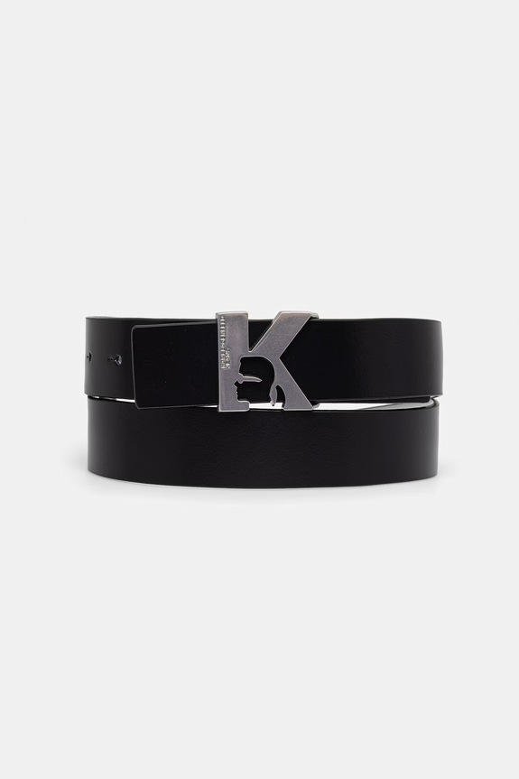 Karl Lagerfeld Jeans pasek dwustronny damski skórzany czarny B3W33063