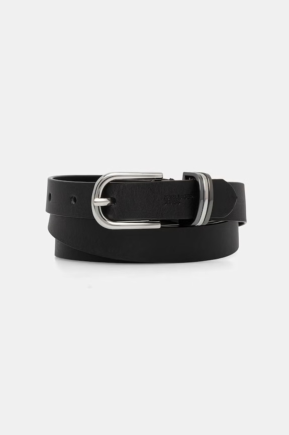 Karl Lagerfeld Jeans pasek dziecięcy skórzany czarny B3W33062