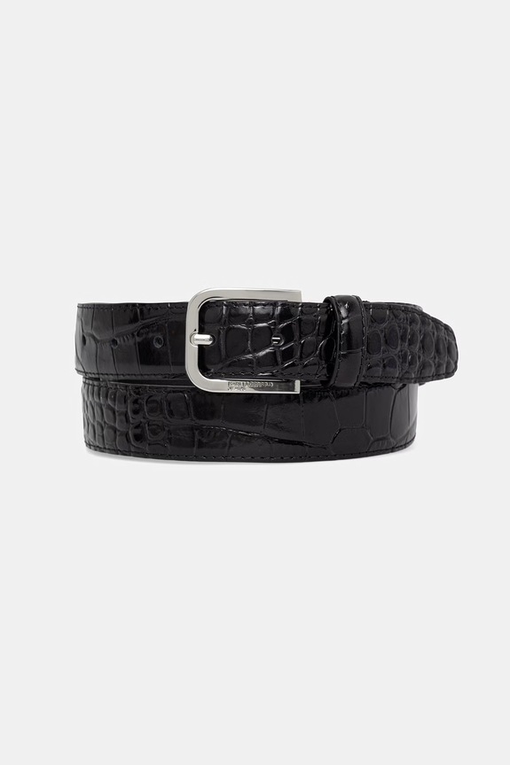 Karl Lagerfeld Jeans pasek damski skórzany czarny B3W33061