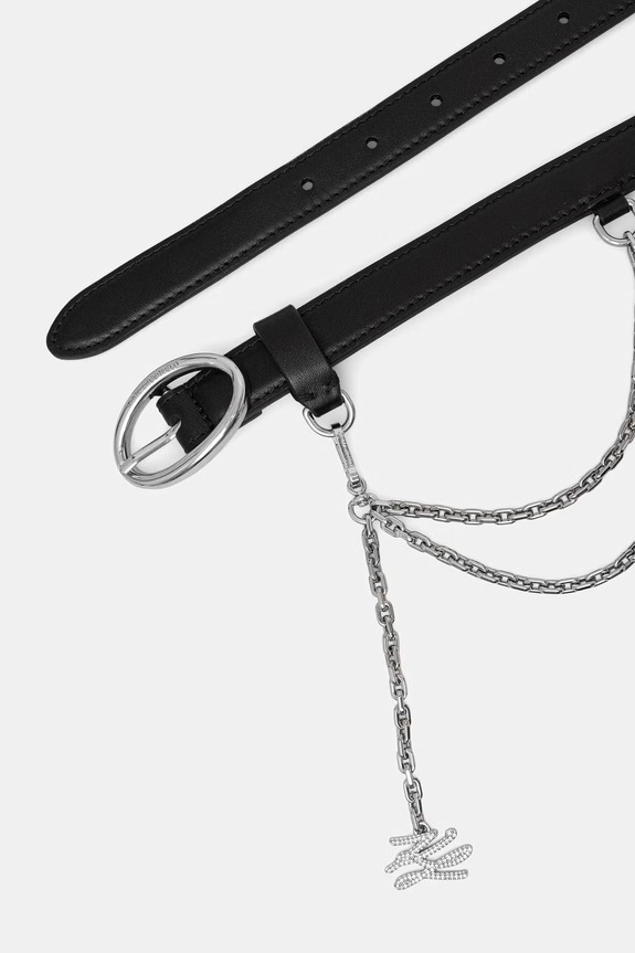 Karl Lagerfeld remen za žene K/AUTOGRAPH crna B3W33016