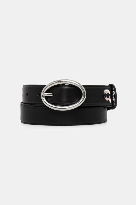 Karl Lagerfeld remen za žene kožni IKON crna B3W33032