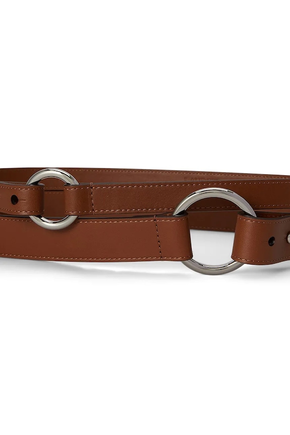 Lauren Ralph Lauren pásek dámský kožený 412P15707 hnědá AW26