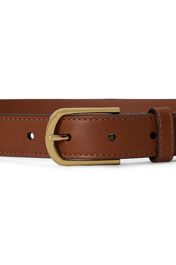 Lauren Ralph Lauren pásek dámský kožený 412P15694 hnědá AW26
