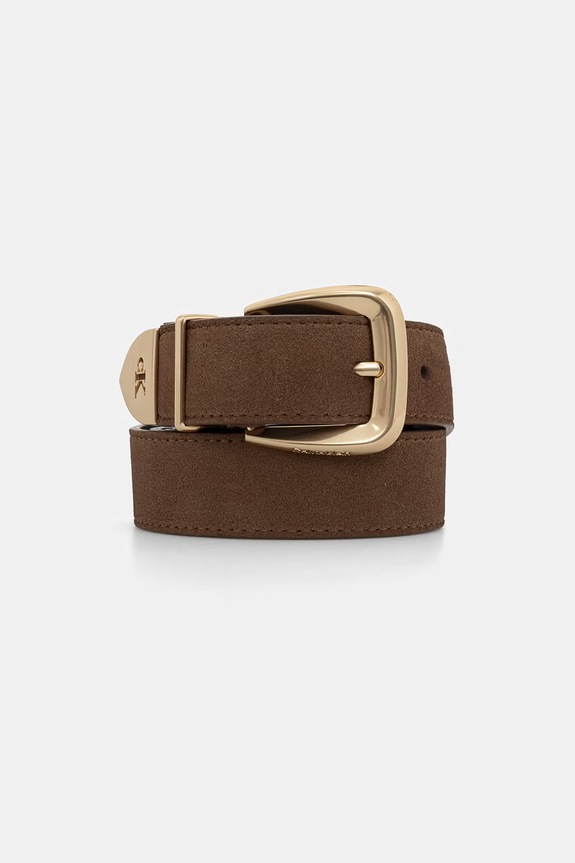 Calvin Klein pasek damski skórzany brązowy LV04F7114G