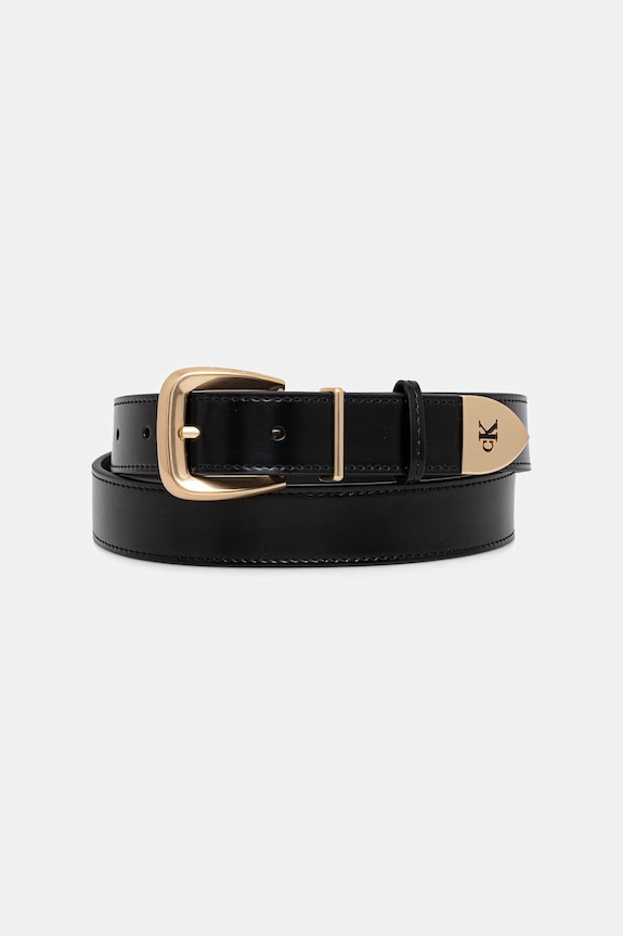 Calvin Klein opasok dámsky kožený čierna LV04F7092G