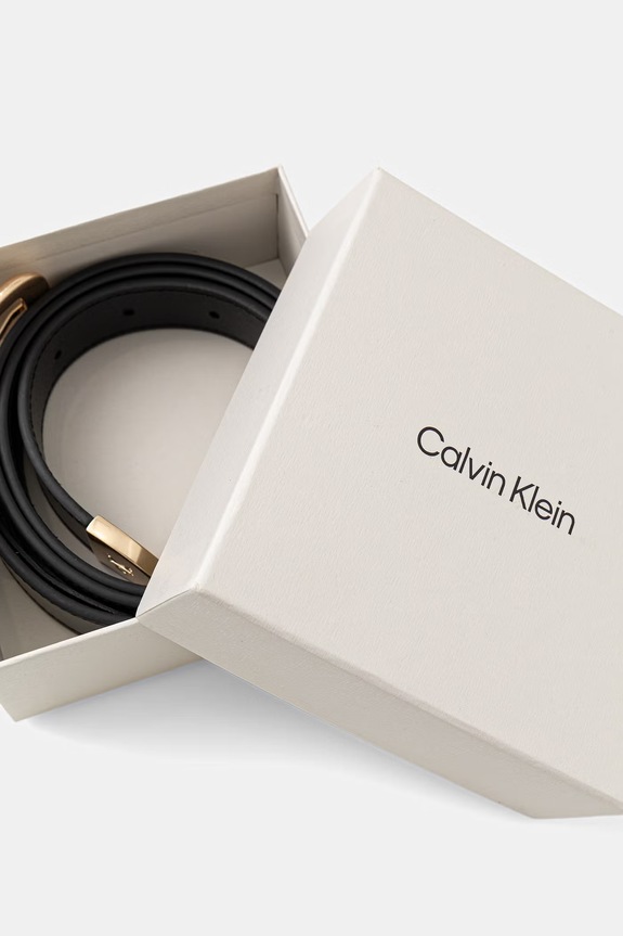 Doplnky Calvin Klein opasok dámsky kožený LV04F7092G čierna