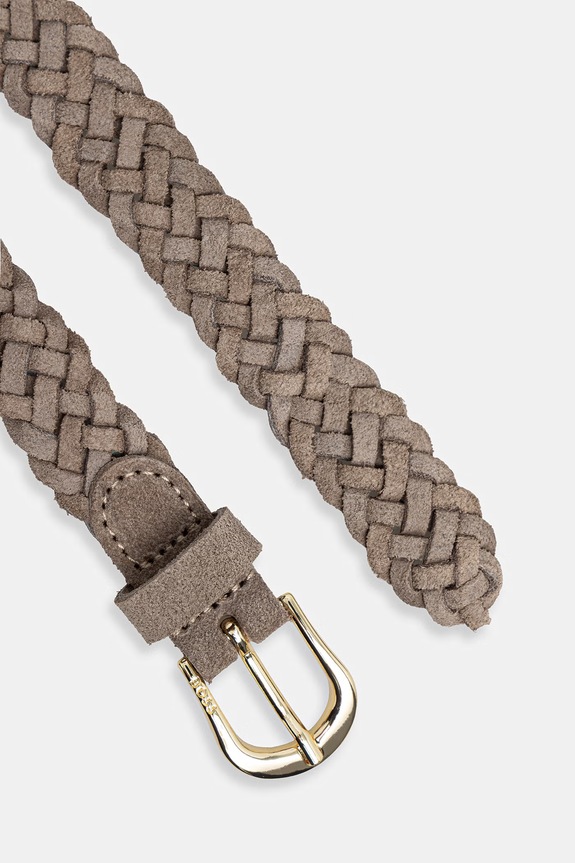 BOSS pleteni remen ženski od brušene kože Carol-WnSd_Sz20 50542203 smeđa AW26