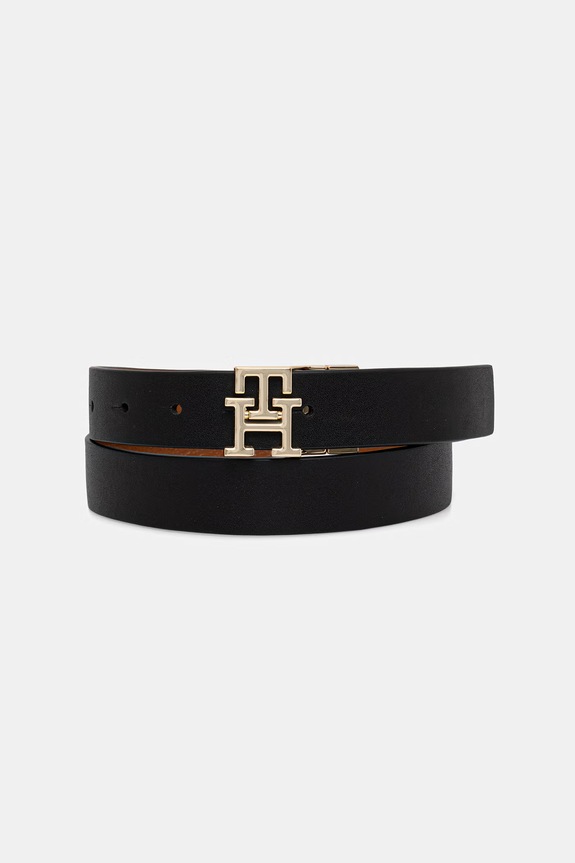 Tommy Hilfiger ζώνη διπλής όψης γυναικεία δερμάτινη μαύρο AW0AW18691