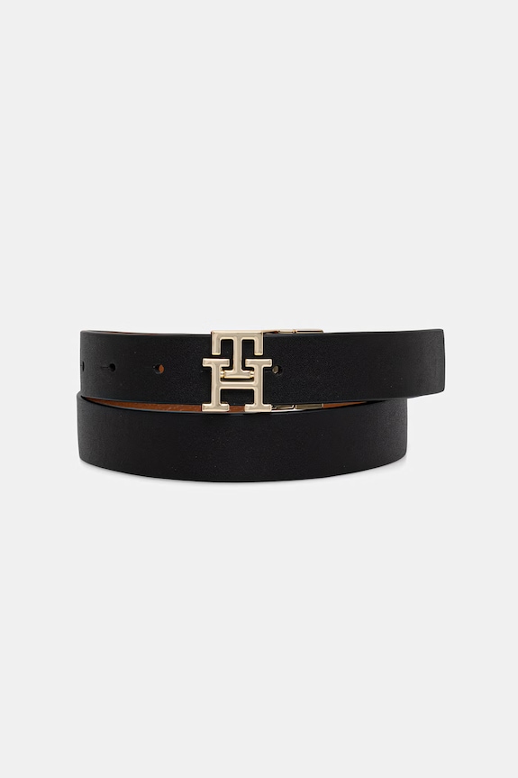 Tommy Hilfiger ζώνη διπλής όψης γυναικεία δερμάτινη μαύρο AW0AW18691