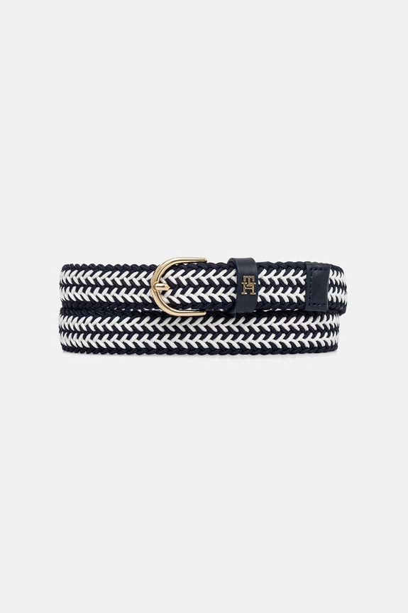 Tommy Hilfiger pasek pleciony damski granatowy AW0AW18690