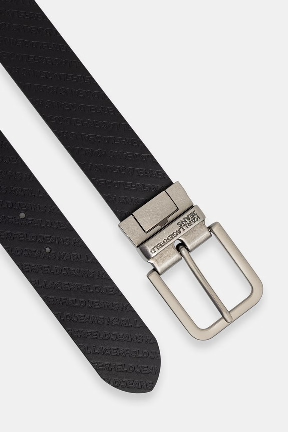 Karl Lagerfeld Jeans pasek dwustronny męski skórzany B3M33093 czarny AW26