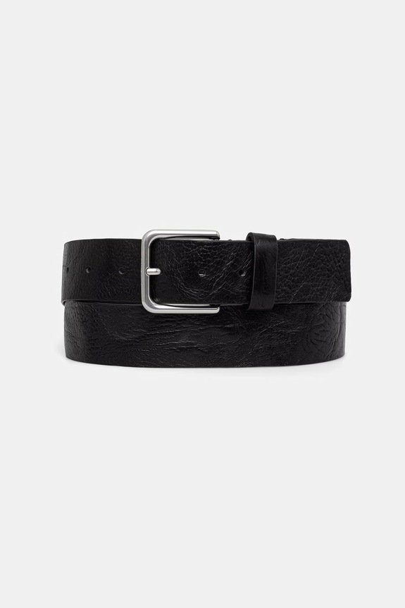 Karl Lagerfeld Jeans pasek męski skórzany czarny B3M33068