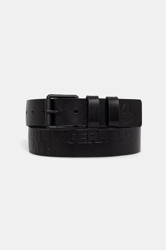 Karl Lagerfeld Jeans pasek męski skórzany czarny B3M33065