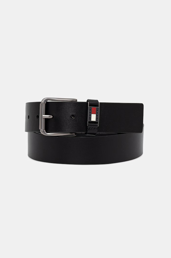 Tommy Jeans pásek pánský kožený černá AM0AM14460