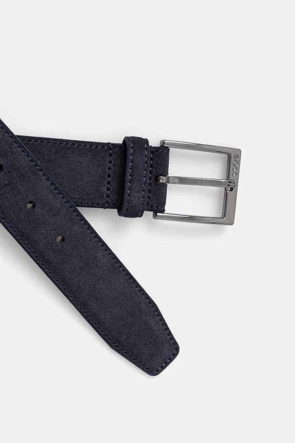 BOSS pasek męski skórzany Elloy-Sd-GmSt_Sz35 50563958 granatowy AW26