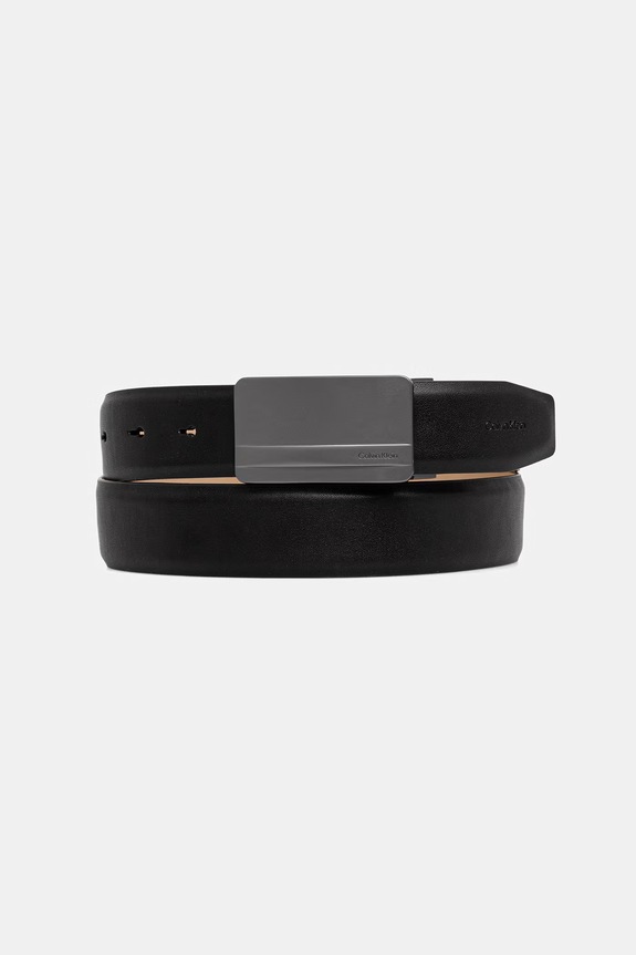 Calvin Klein pasek męski skórzany czarny LV04D7149G