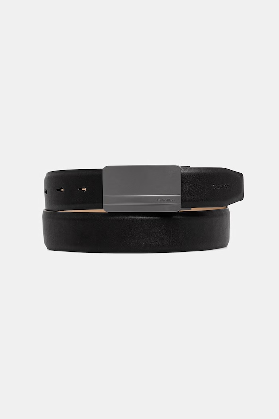 Calvin Klein pasek męski skórzany czarny LV04D7149G