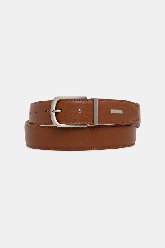 Calvin Klein pasek męski skórzany brązowy LV04D7104G