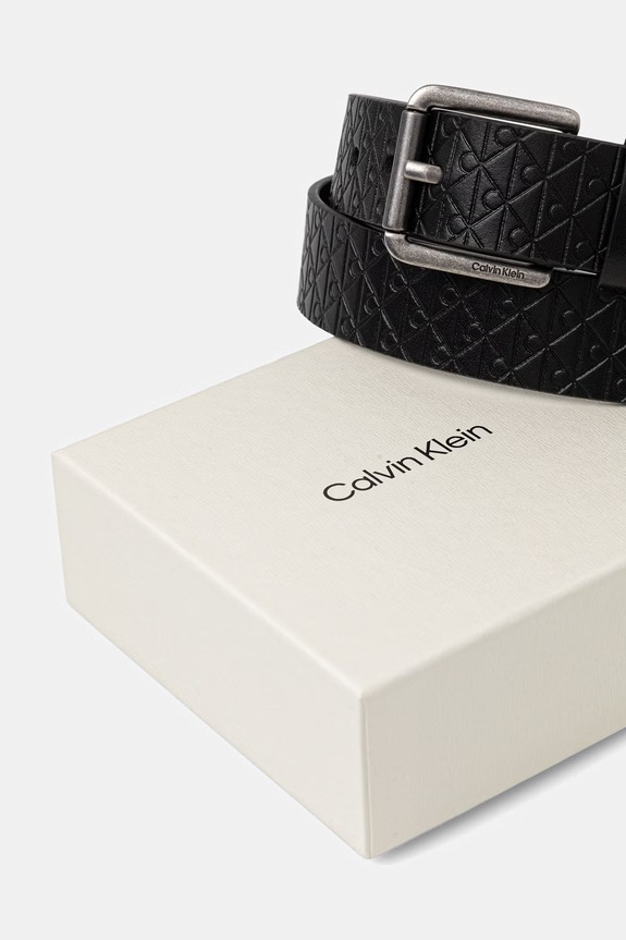Akcesoria Calvin Klein pasek męski skórzany LV04D7099G czarny