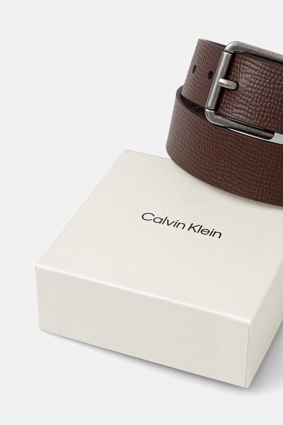 Akcesoria Calvin Klein pasek męski skórzany LV04D7098G brązowy