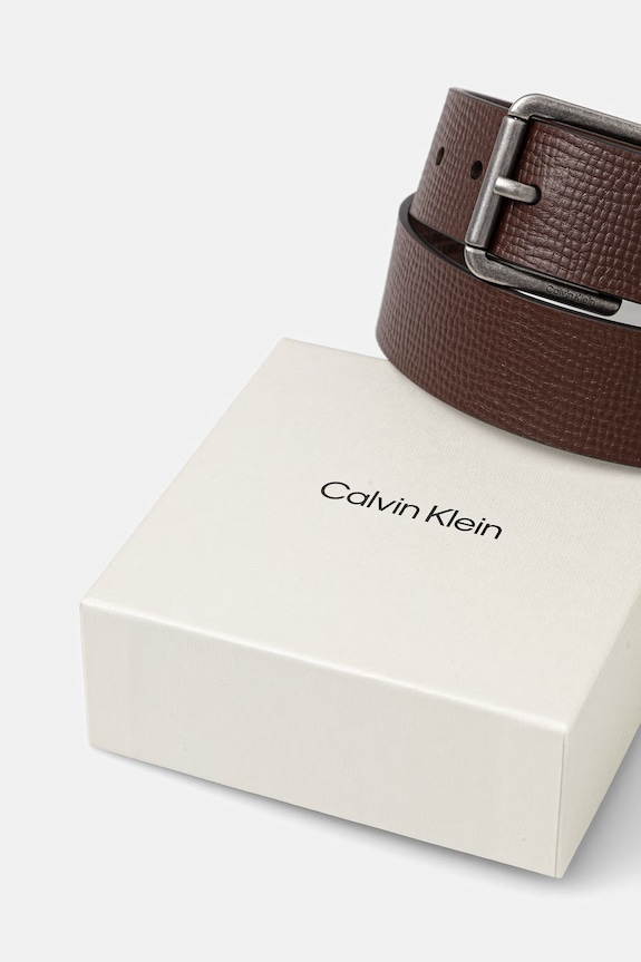 Akcesoria Calvin Klein pasek męski skórzany LV04D7098G brązowy