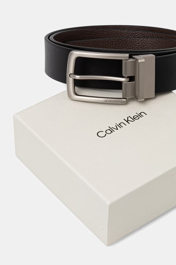 Calvin Klein pasek dwustronny męski skórzany brązowy LV04D7097G