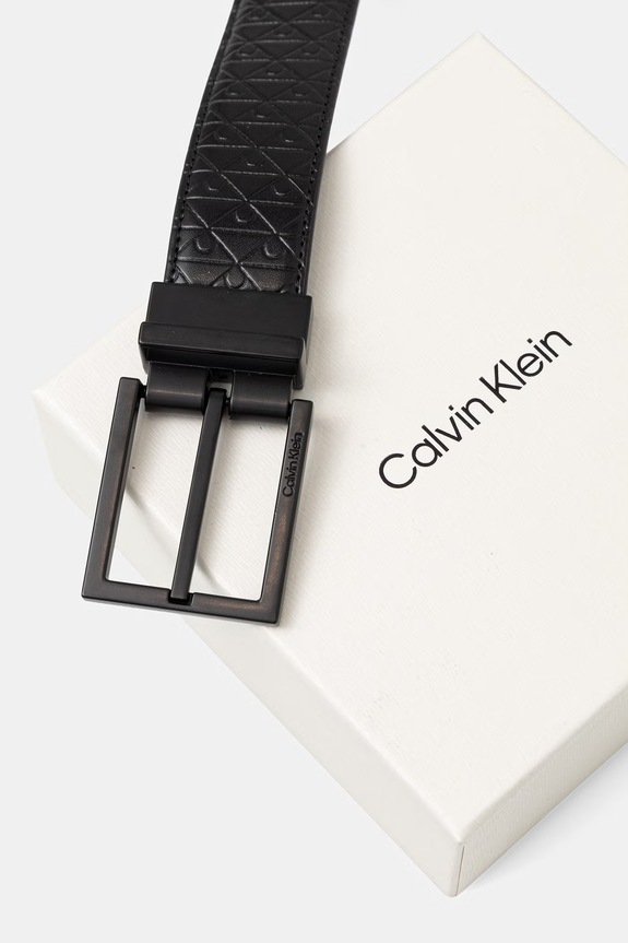Calvin Klein obojstranný opasok pánsky kožený čierna LV04D7059G