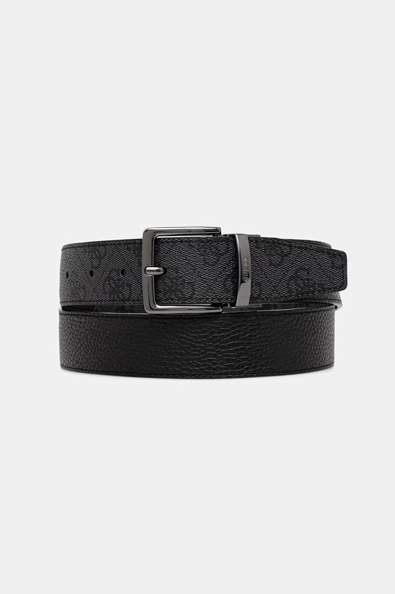 Guess pasek dwustronny męski z imitacji skóry MILANO BM7941.P6335 szary AW26