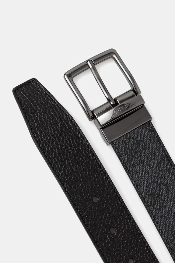 Akcesoria Guess pasek dwustronny męski z imitacji skóry MILANO BM7941.P6335 szary