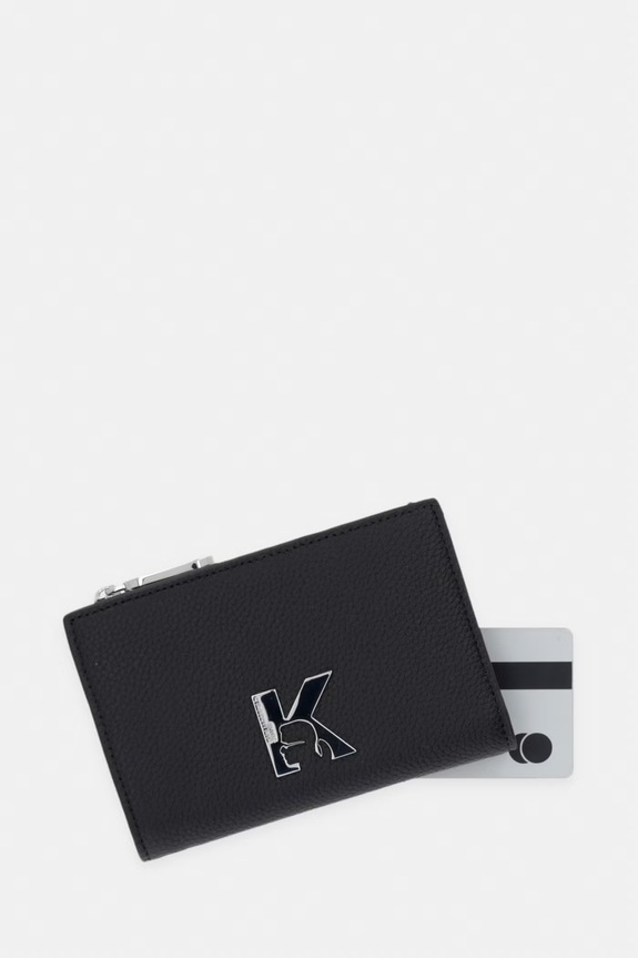 Karl Lagerfeld Jeans portfel damski skórzany czarny B3W32054