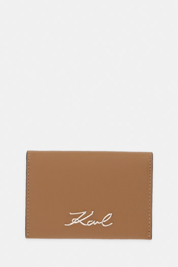Karl Lagerfeld etui za kartice za žene kožni K/SIGNATURE smeđa B3W32001