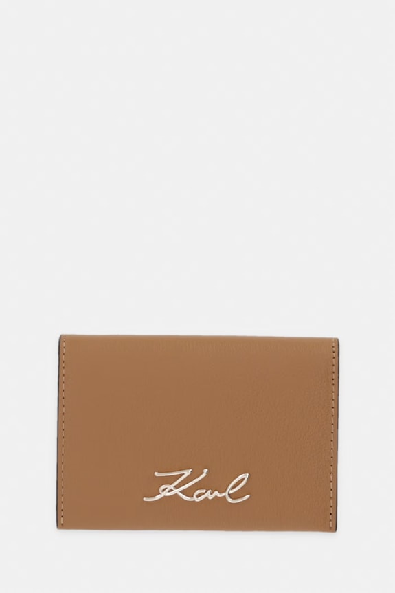 Karl Lagerfeld etui za kartice za žene kožni K/SIGNATURE smeđa B3W32001