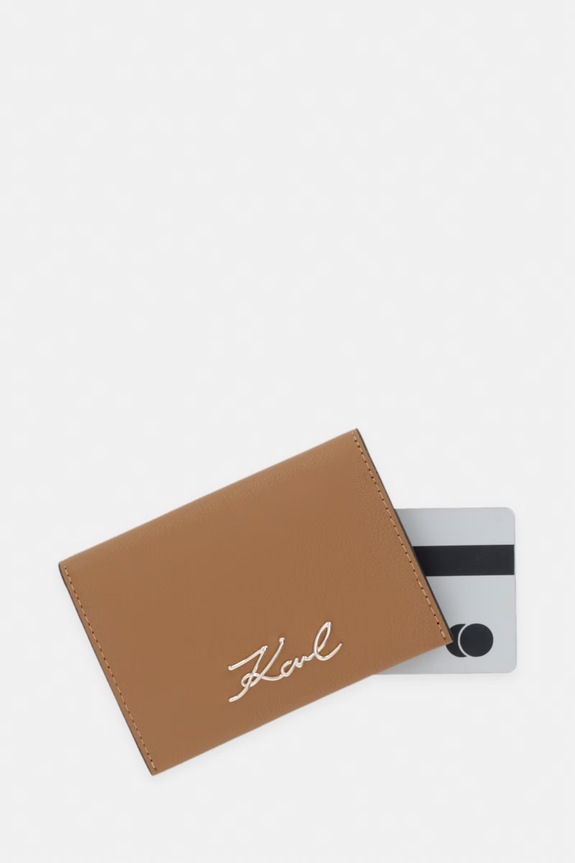 Karl Lagerfeld etui za kartice za žene kožni K/SIGNATURE smeđa B3W32001