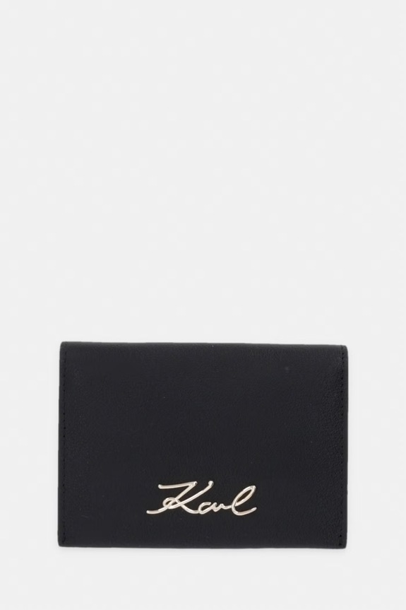 Karl Lagerfeld etui za kartice za žene kožni K/SIGNATURE crna B3W32001