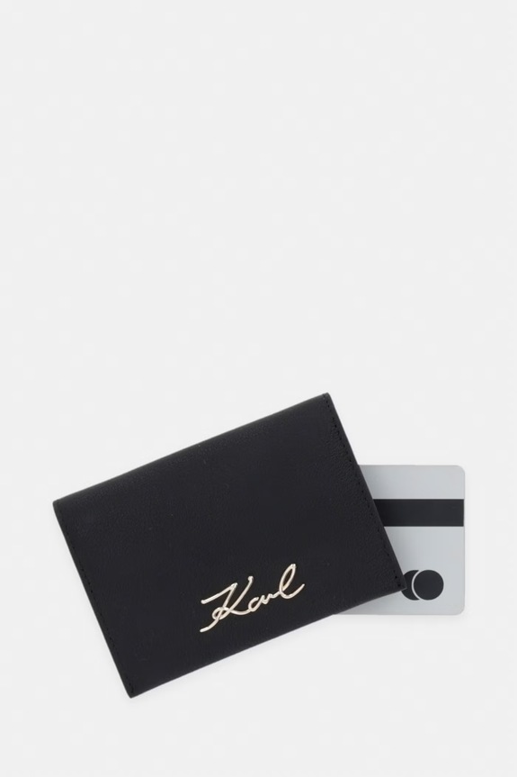 Karl Lagerfeld etui za kartice za žene kožni K/SIGNATURE crna B3W32001