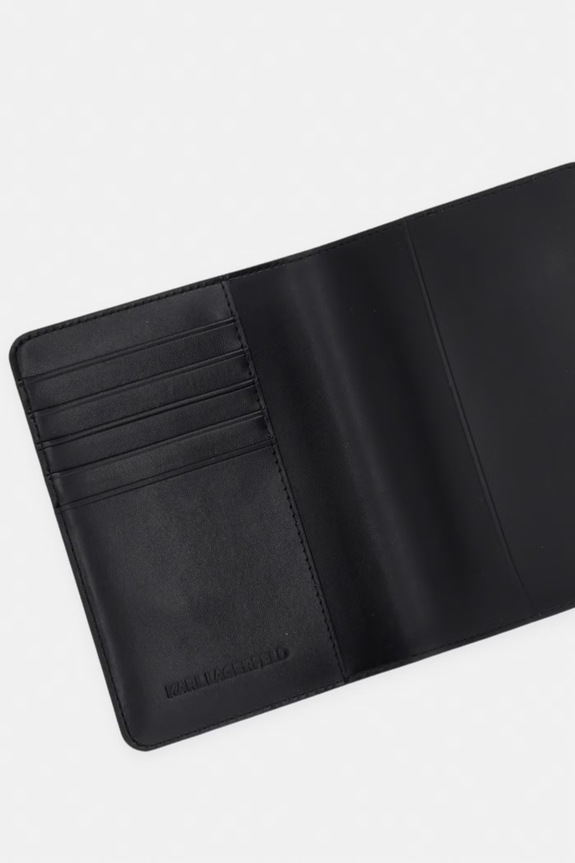Dodaci Karl Lagerfeld etui za putovnicu za žene kožni K/AUTOGRAPH B3W32085 crna