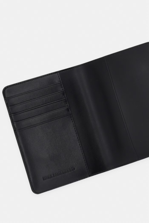 Dodaci Karl Lagerfeld etui za putovnicu za žene kožni K/AUTOGRAPH B3W32085 crna