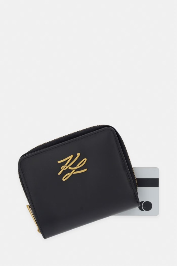Karl Lagerfeld novčanik za žene kožni K/AUTOGRAPH crna B3W32007