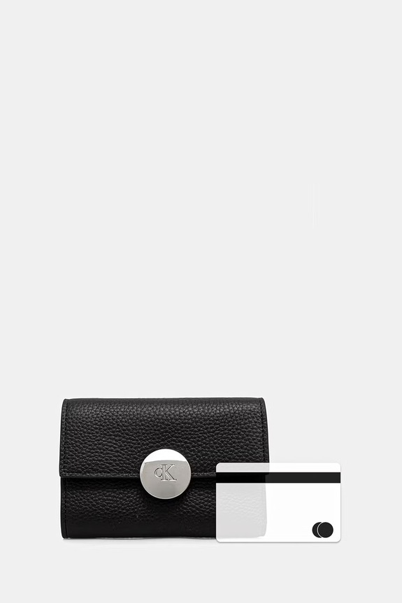 Calvin Klein portfel RFID damski skórzany LV04F1225G czarny