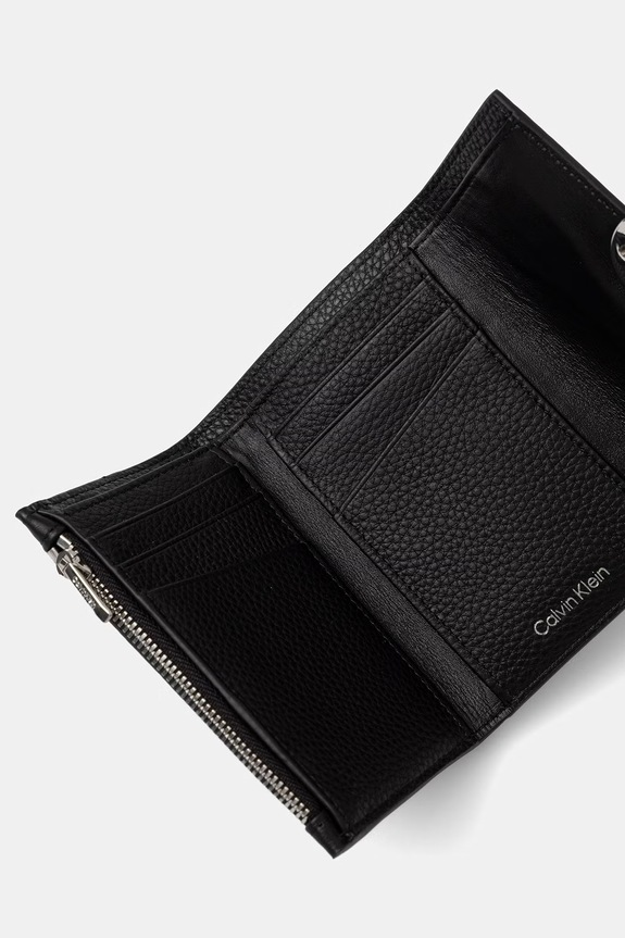 Akcesoria Calvin Klein portfel RFID damski skórzany LV04F1225G czarny