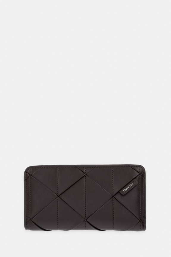 Calvin Klein portfel damski z imitacji skóry brązowy LV04F1221G