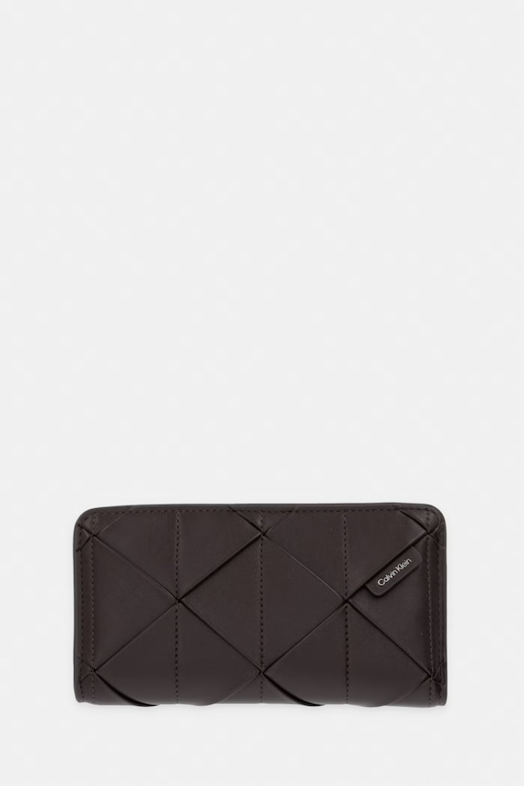 Calvin Klein portfel damski z imitacji skóry brązowy LV04F1221G