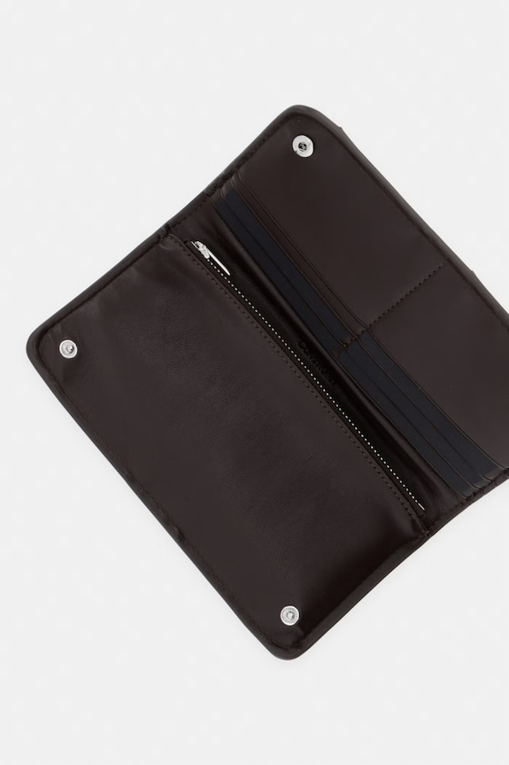 Akcesoria Calvin Klein portfel damski z imitacji skóry LV04F1221G brązowy