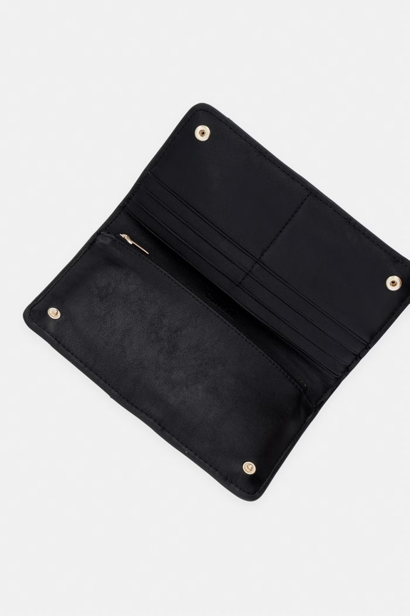 Akcesoria Calvin Klein portfel damski z imitacji skóry LV04F1221G czarny